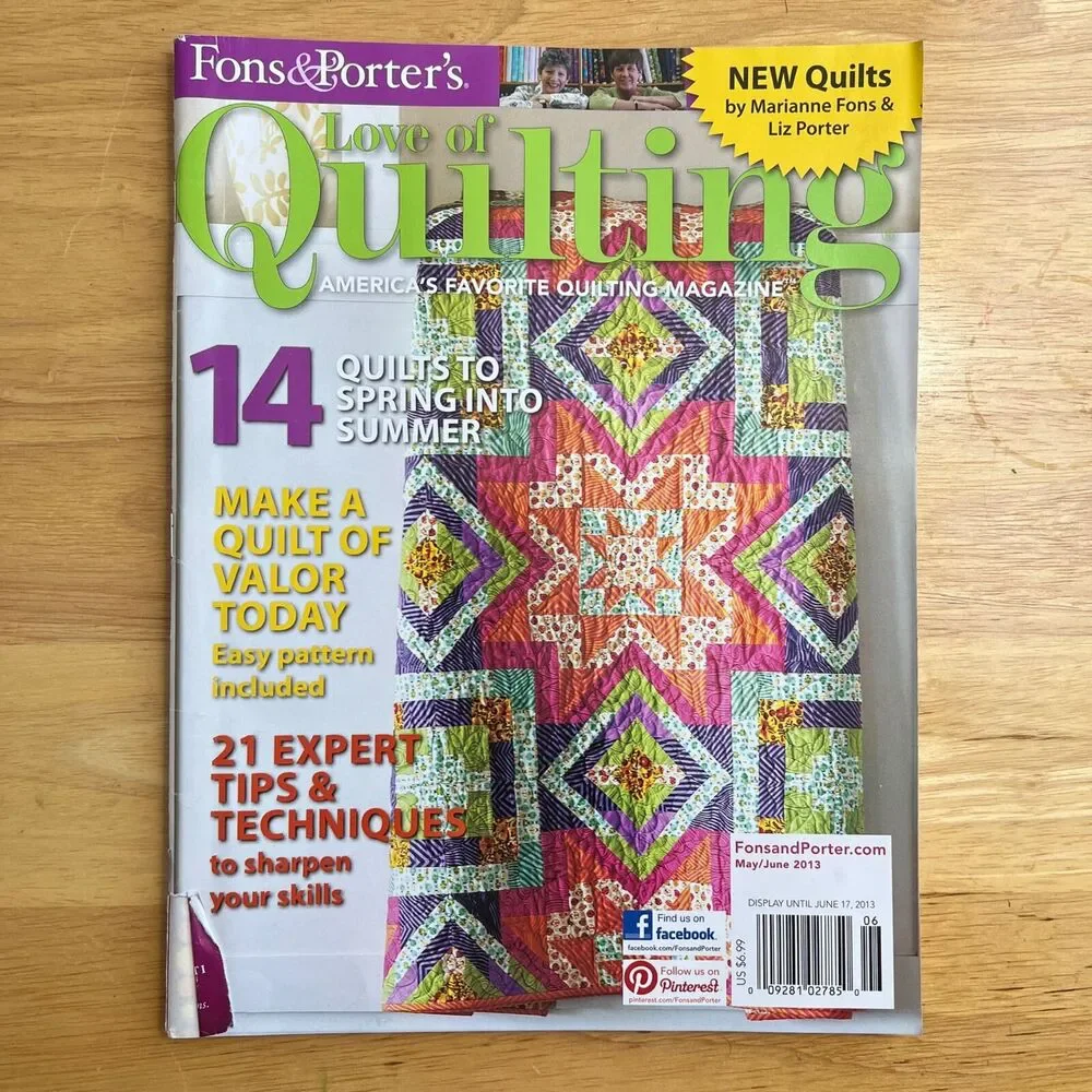 Magazine Lot Fons and Porters Love of Quilting From 2013 Set of 3
